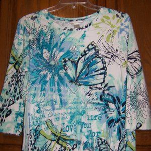 Embellished Dragonfly and Butterfly Top